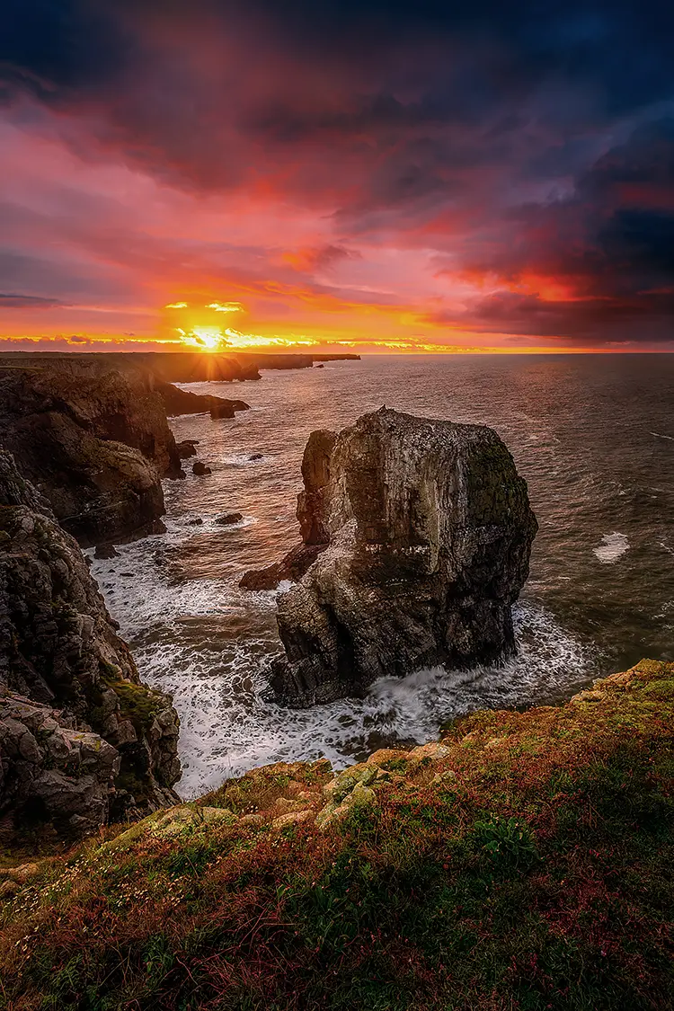 Elegug Stacks Sunrise, Pembroke, Wales