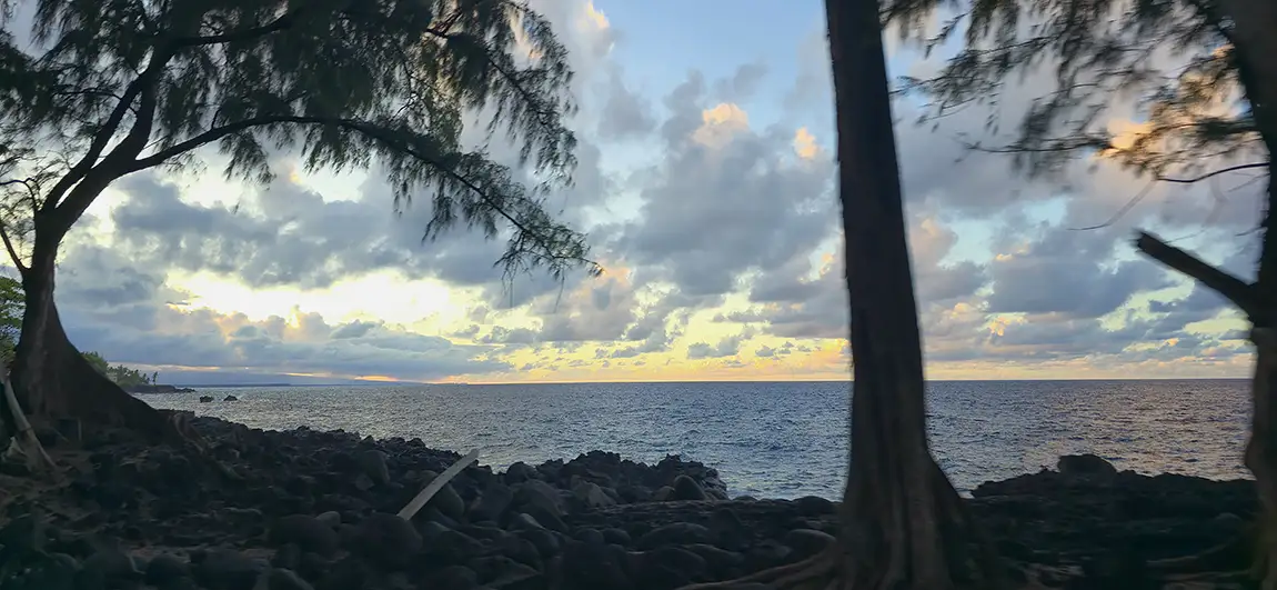 Evening Ocean View, Government Beach Road, Pahoa, HI, USA