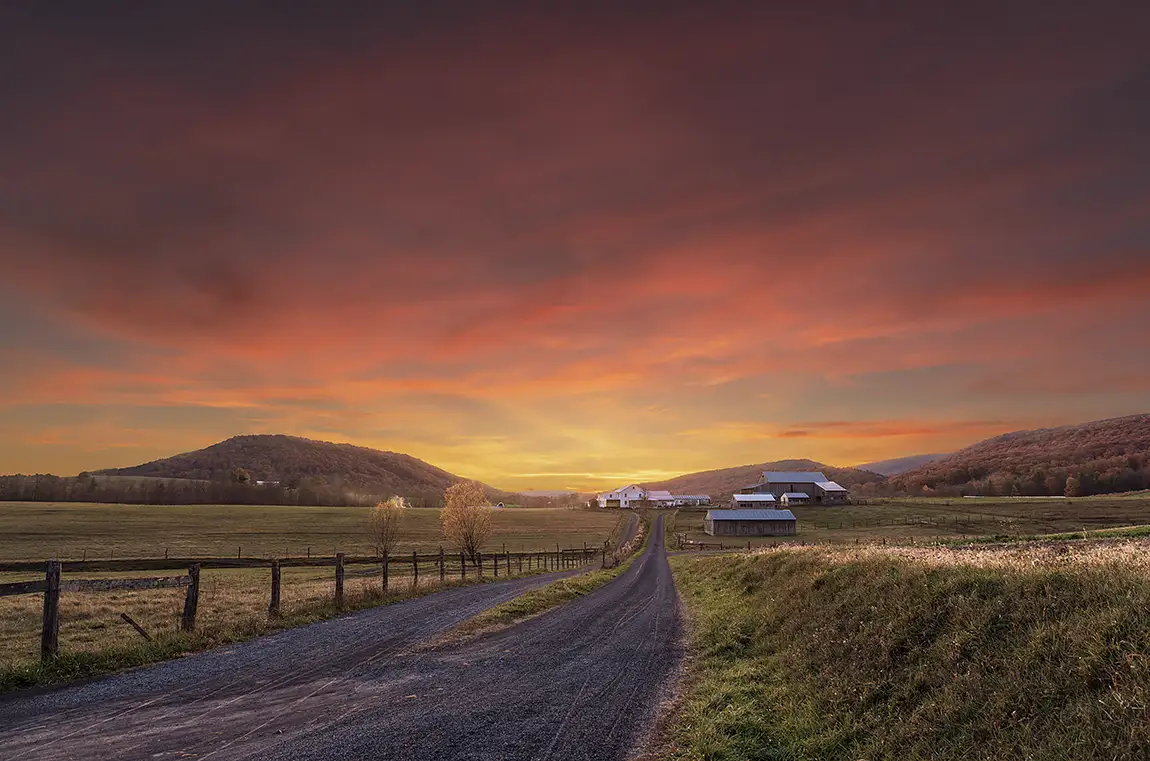 Big Valley Sunset, Milroy, Pennsylvania, USA