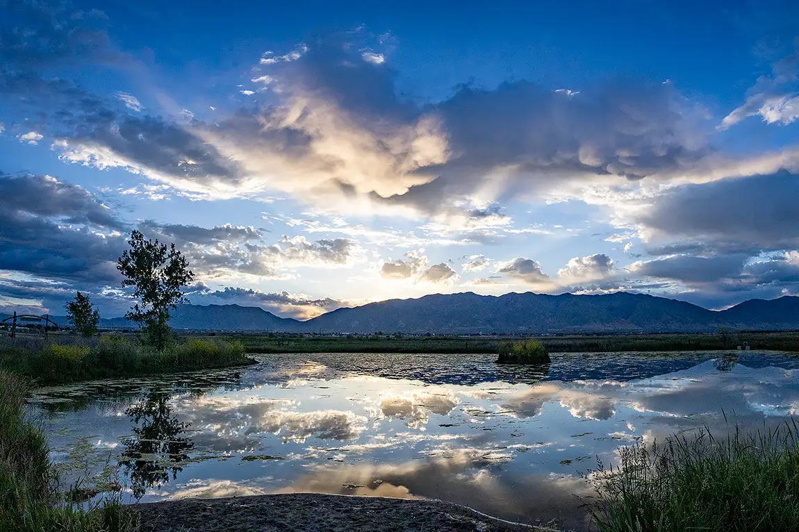 Great Salt Lake Shorelands Preserve Sunrise, Davis, Utah, USA