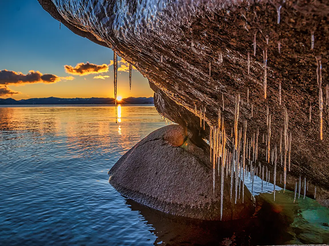 Icicle Sunset, Lake Tahoe, Incline Village, Nevada, USA