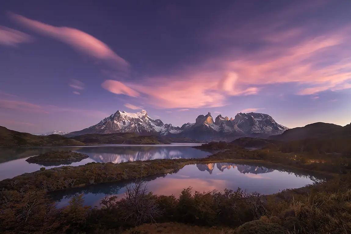 Lake Pekoe Sunrise, Torres Del Paine, Chile