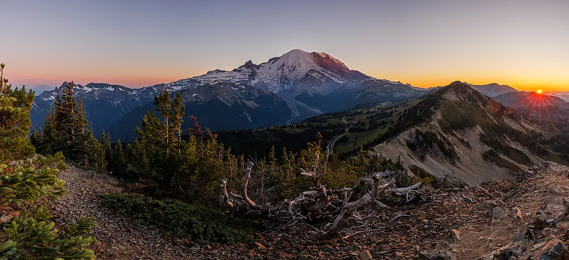 Last Rays, Dege Peak, Mount Rainier National Park, Washington, USA