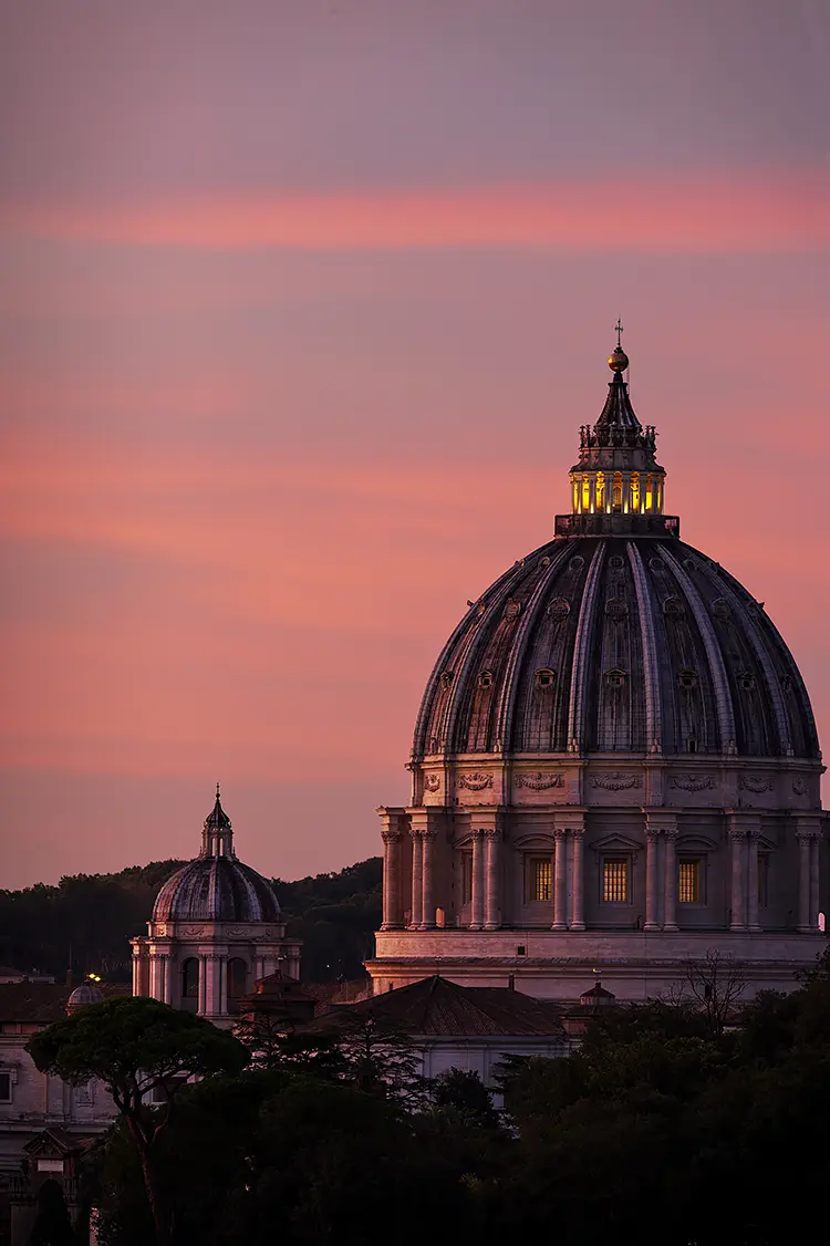 St Peter Dome From Piazzale Socrate, Rome, Italy