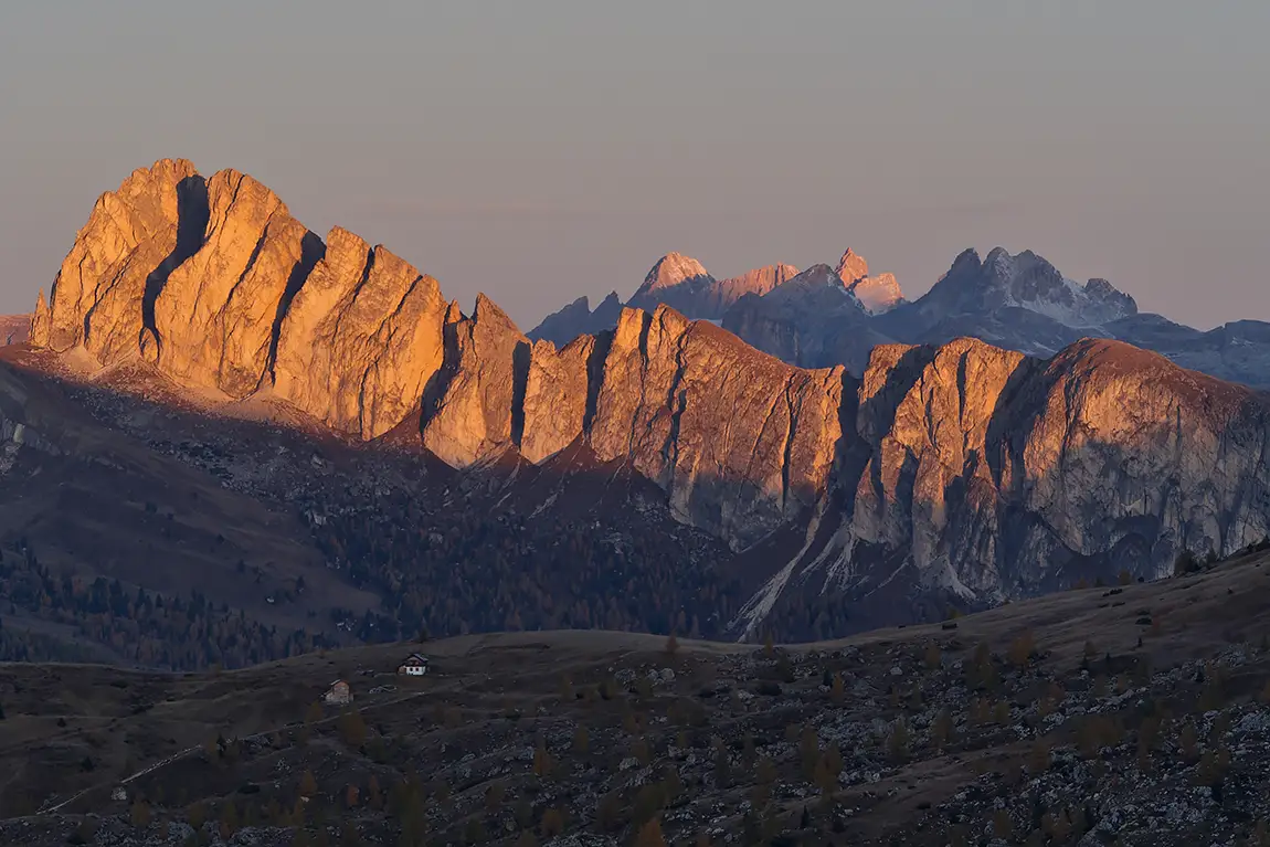 Sunrise On Peaks Near Monte Nuvolao, San Vito di Cadore⁩, ⁨Veneto⁩, ⁨Italy⁩