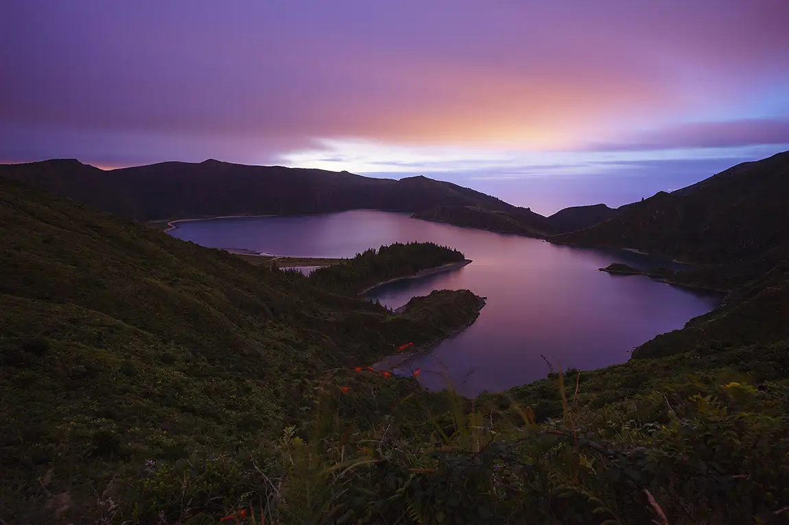 Sunrise Over Fogo Crater, Sao Miguel, Acores, Portugal