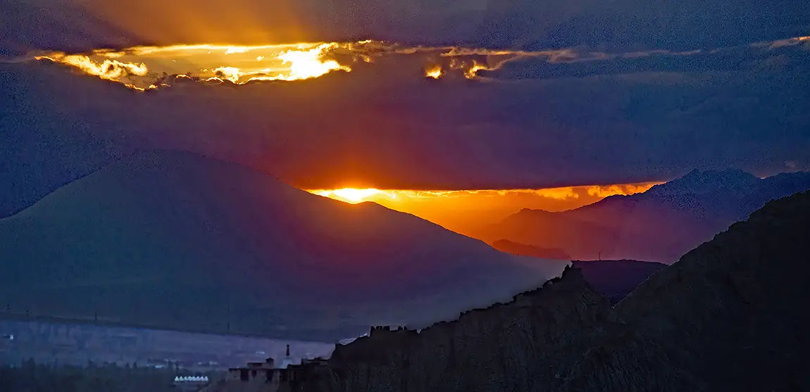 Sunset View From Pagoda, Leh, India