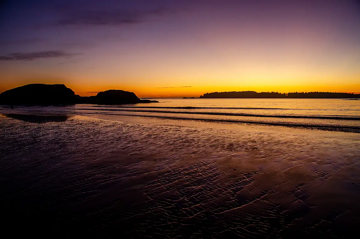 Tinwis Beach Sunset Tranquility, Vancouver Island, British Columbia, Canada