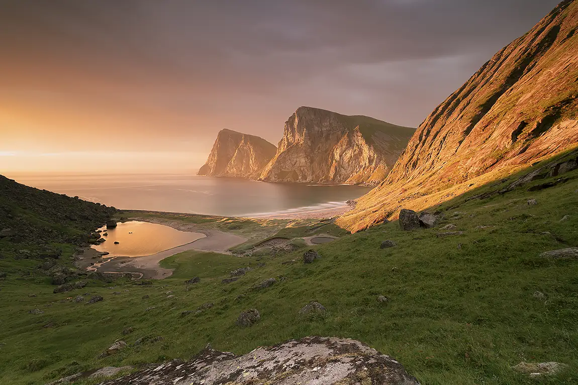 Arctic Light, Kvalvika Beach, Lofoten Islands, Norway