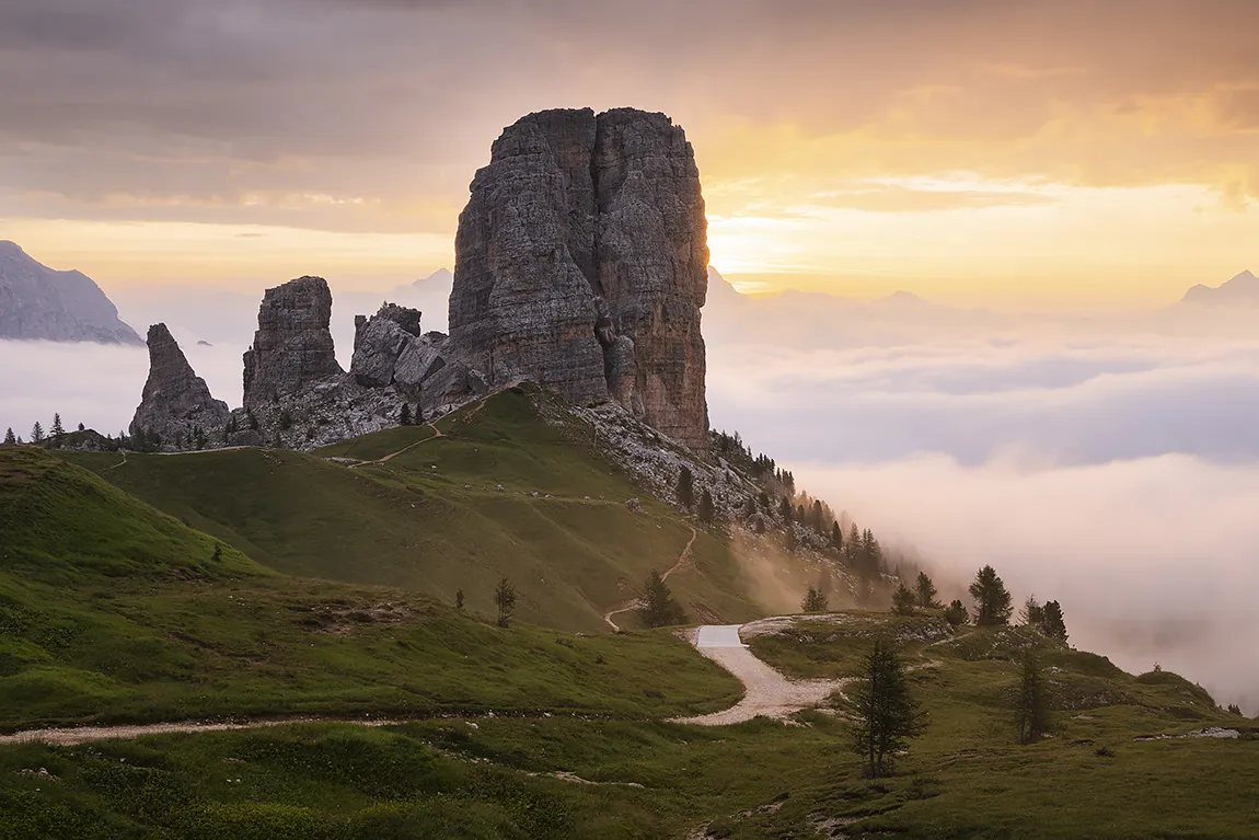 Cinque Torri Towers Sunrise, Cortina d Ampezzo, Italy