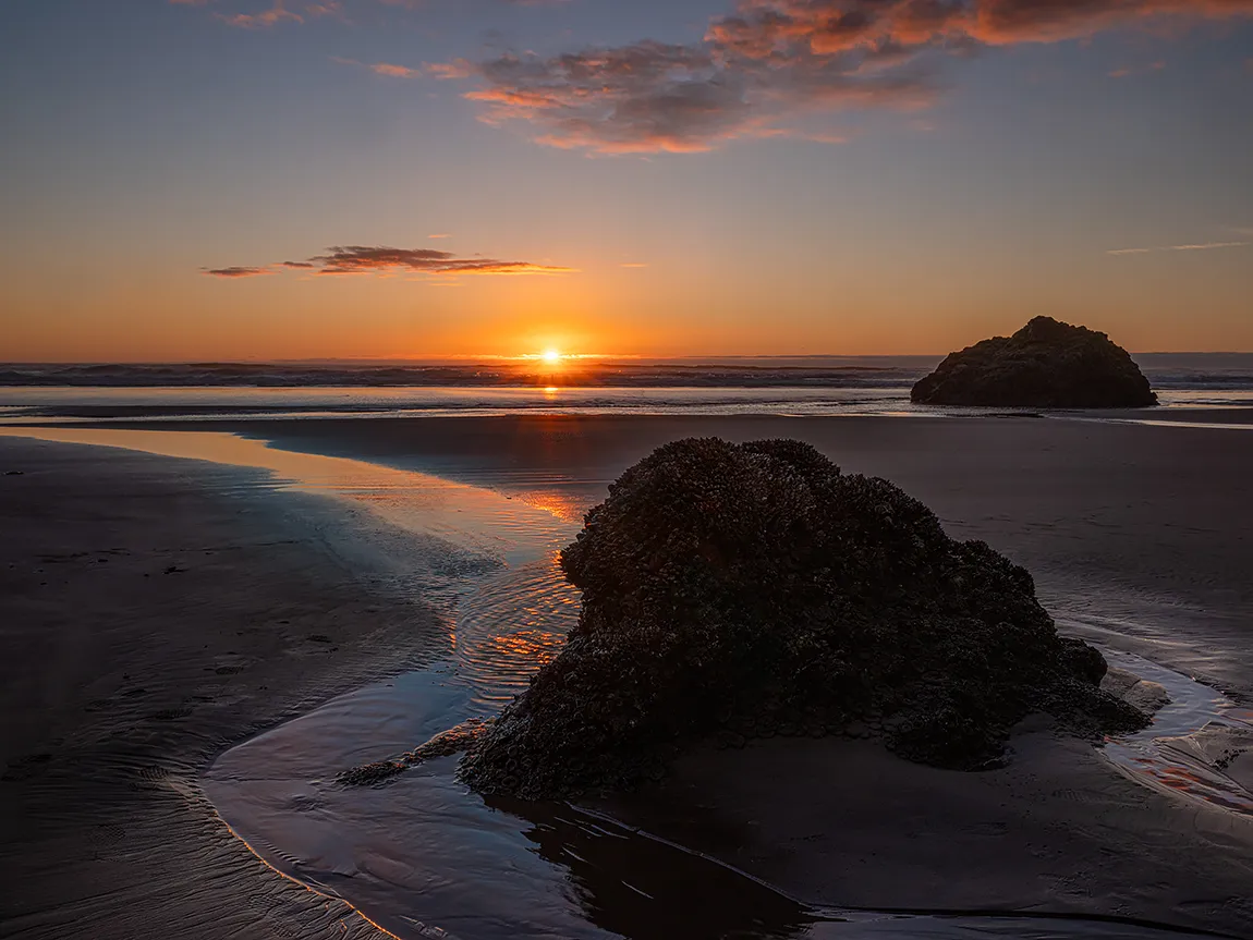 Coastline Twilight, Arcadia Beach, Oregon, USA copy