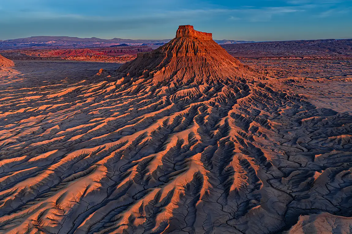 Factory On Fire, Factory Butte, Torrey, Utah, USA
