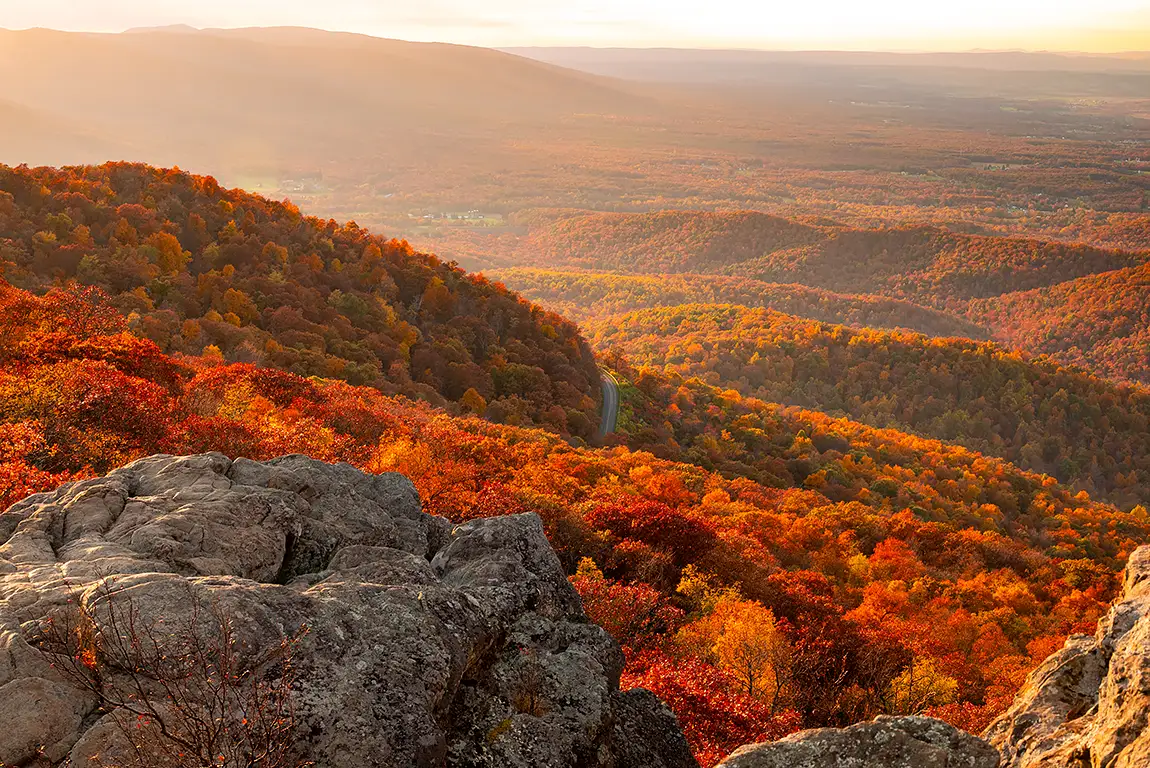 Golden Hour At Humpback Rock, Lyndhurst, Virginia, USA