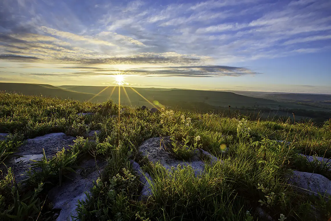 Konza Prairie Sunrise, Manhattan, Kansas, USA
