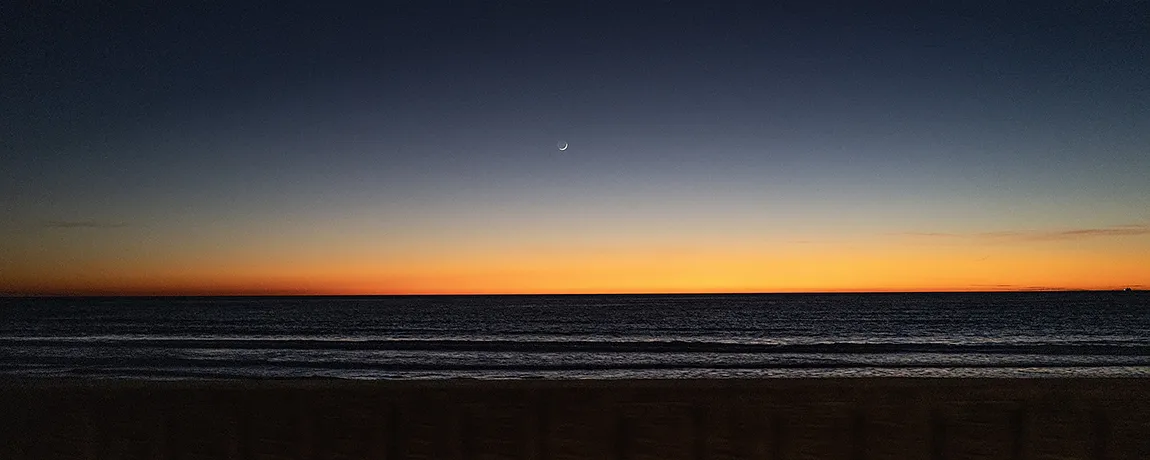 Moonrise Over Parallel Waves, Carlsbad, CA, USA copy