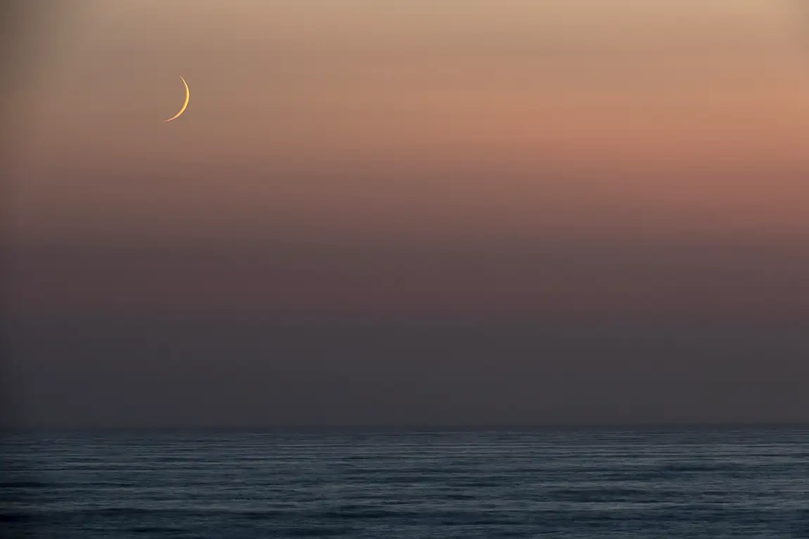 Moonset After Sunset, Boa Nova, Matosinhos, Porto, Portugal