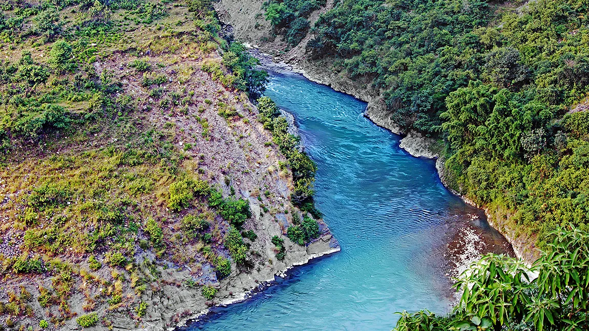 River Flowing Through A Gorge, Uttarakhand, India copy