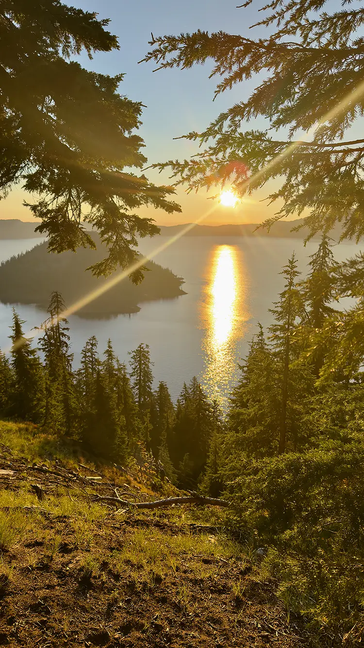 Sunrise Over Smokey Crater Lake National Park, Klamath County, Oregon, USA