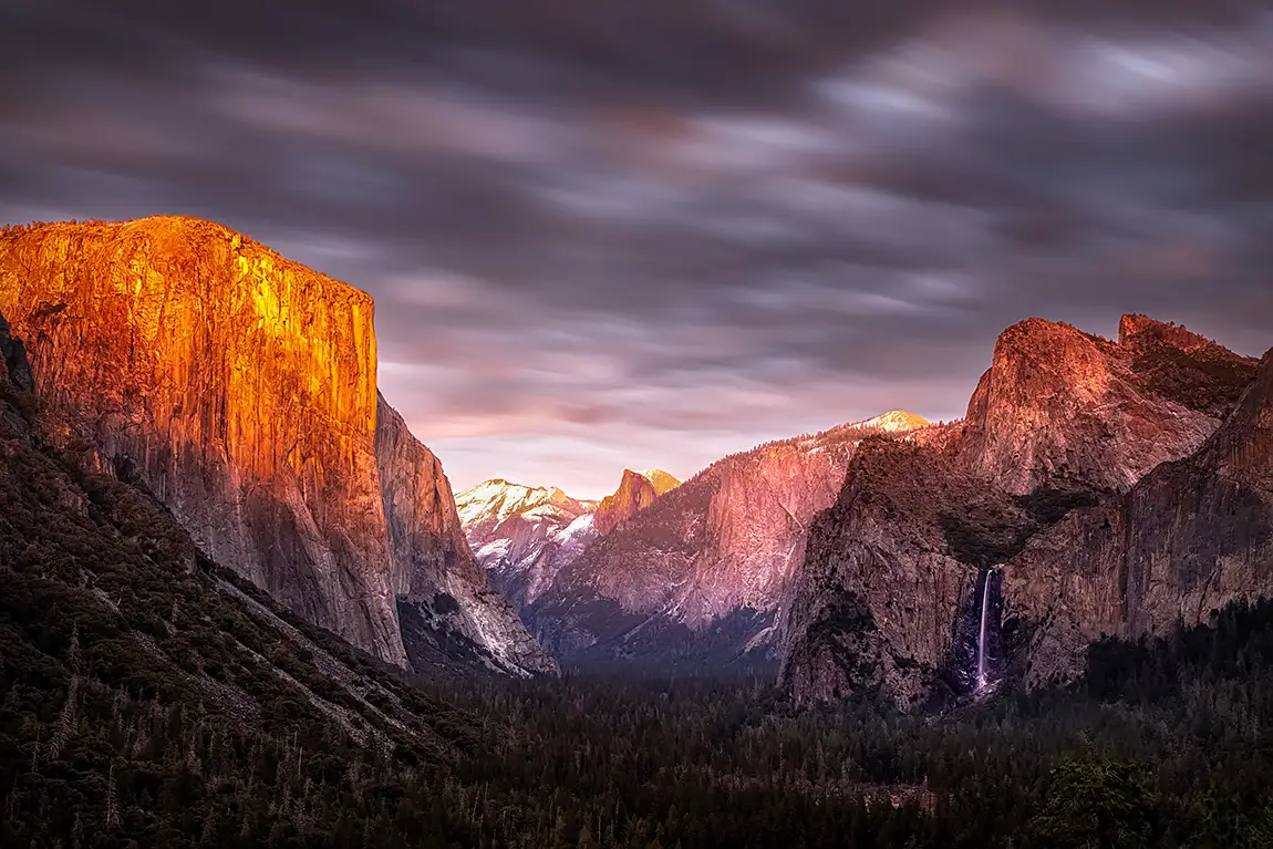Sunset At Yosemite Tunnel View, Yosemite National Park, California, USA