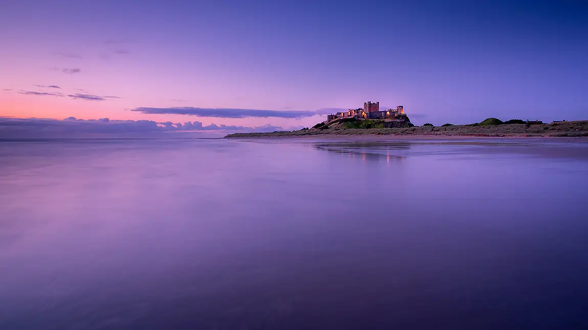 Bamburgh Castle First Light, Northumberland, England