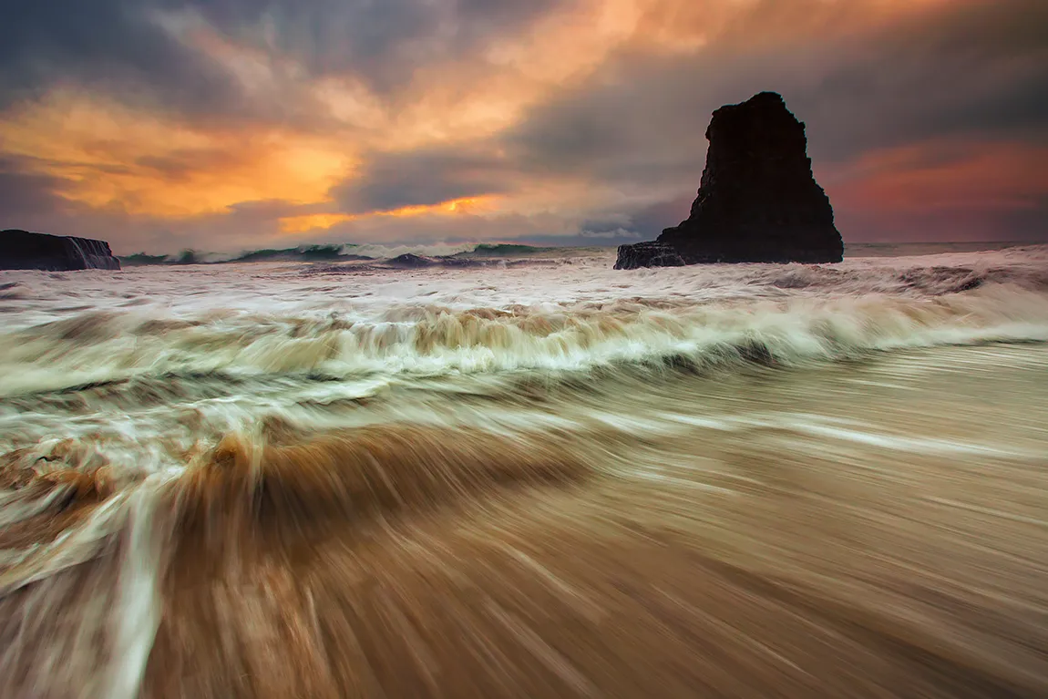 Golden Hour Drama, Davenport Coast, California, USA