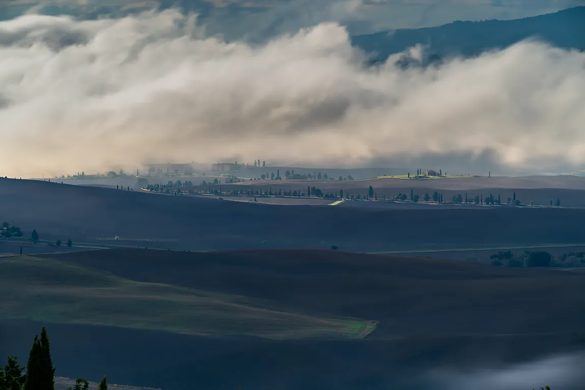 Morning Light Over Val d Orcia, Pienza, Tuscany, Italy copy