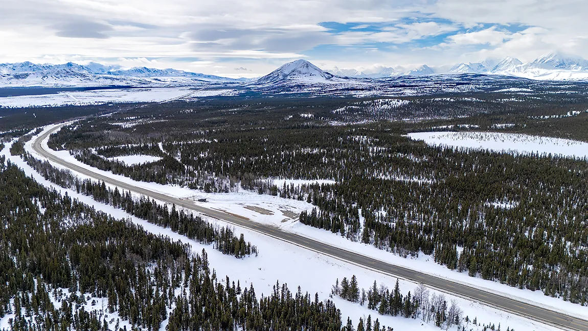 Road Leading To Castner Ice Cave, Alaska, USA