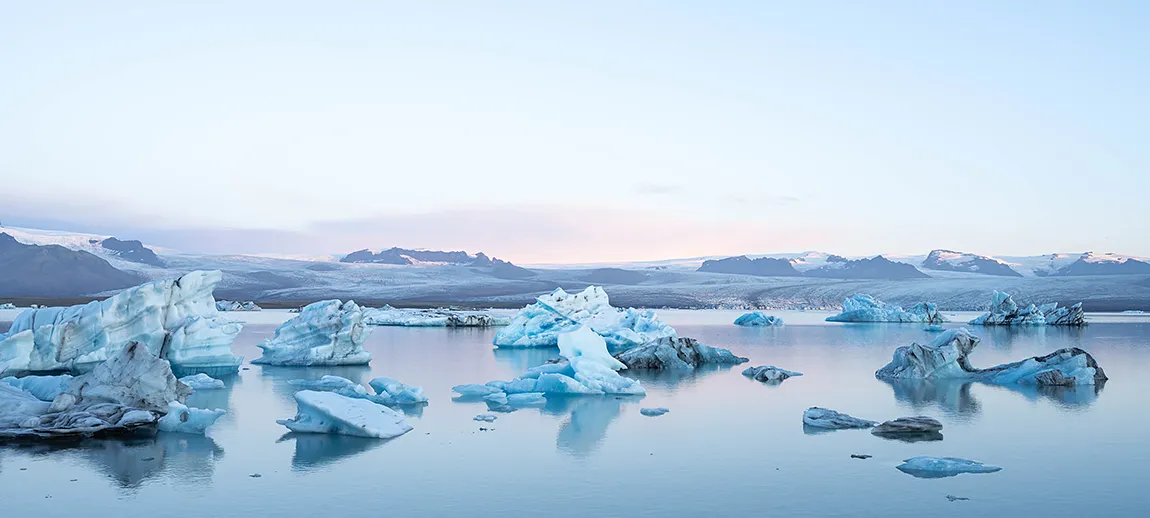 Sunrise Over Jokulsarlon Glacier Lagoon, Iceland