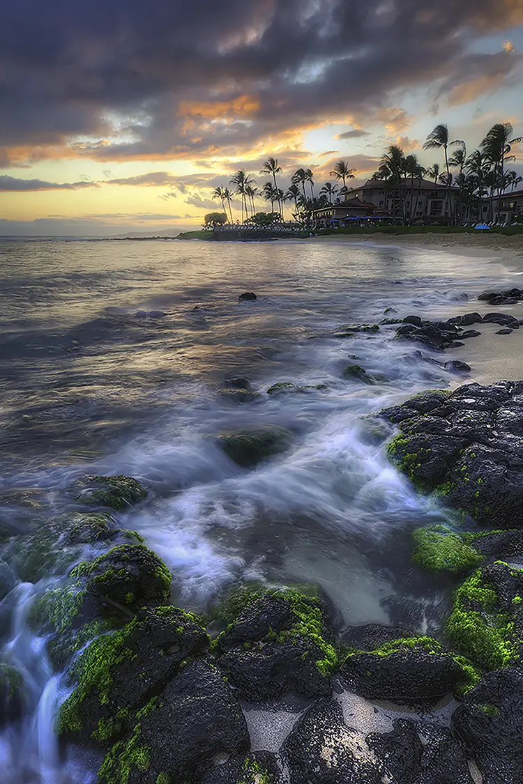 Sunset At Poipu Beach, Kauai, Hawaii, USA