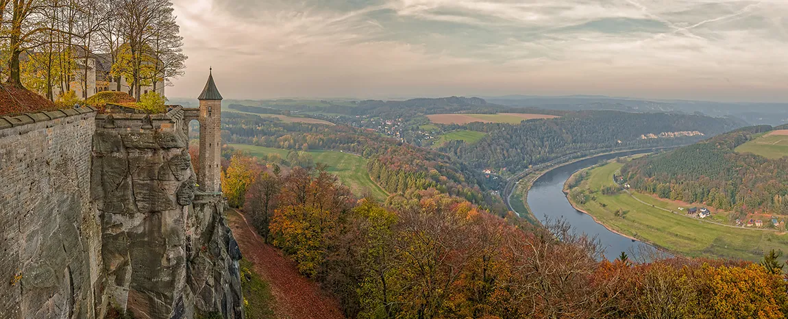 Autumn View From The Old Fort, Konigstein, Germany