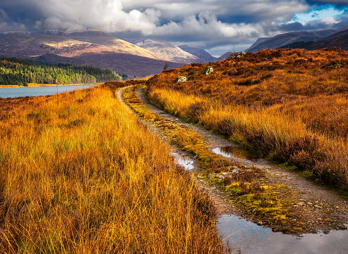 Highland Tracks, Loch Ossian, Corrour, Scotland