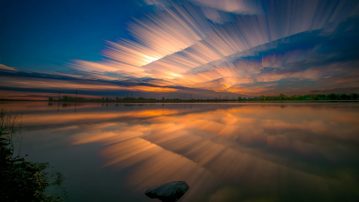 Impressive Sunset, Riviere Des Prairies, Montreal, Quebec, Canada