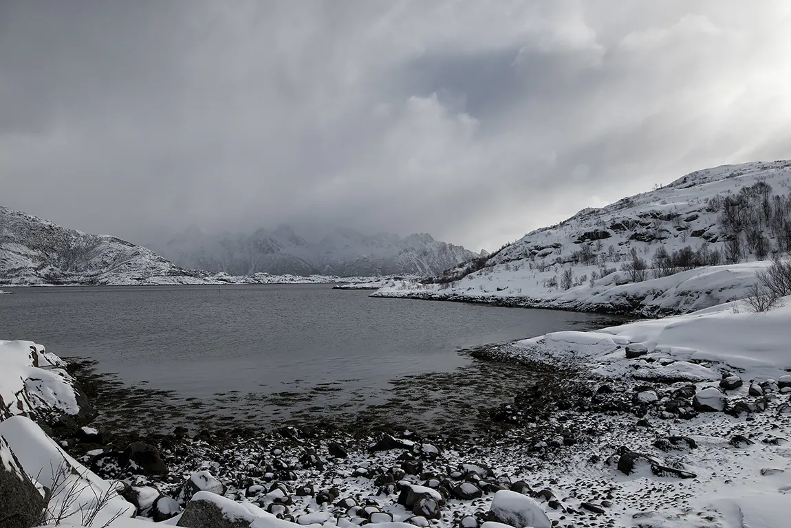 When Snow Falls, Lofoten Islands, Norway copy