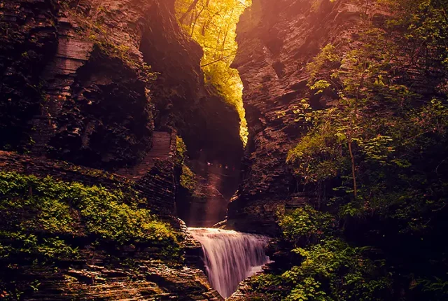 A glimpse of light, watkins glen, ny, usa