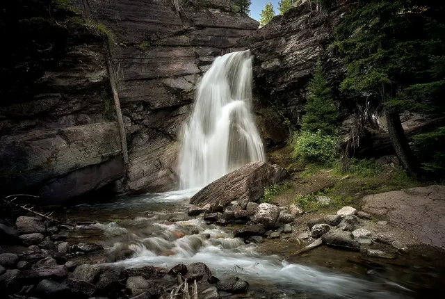 Afternoon At Baring Falls, Glacier National Park, Montana, USA