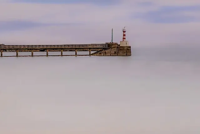 Amble Pier Before The Rain, Northumberland, England