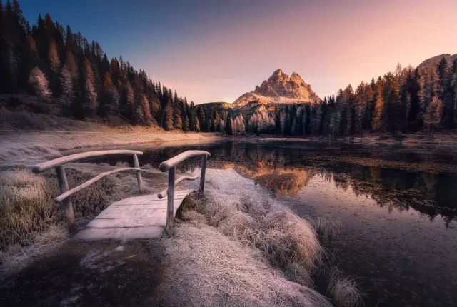 Antorno lake dolomites italy