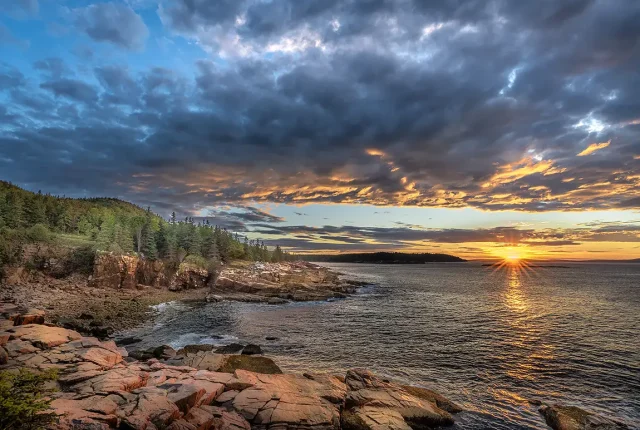 At The Edge Of Morning, Acadia National Park, Bar Harbor, Maine, USA