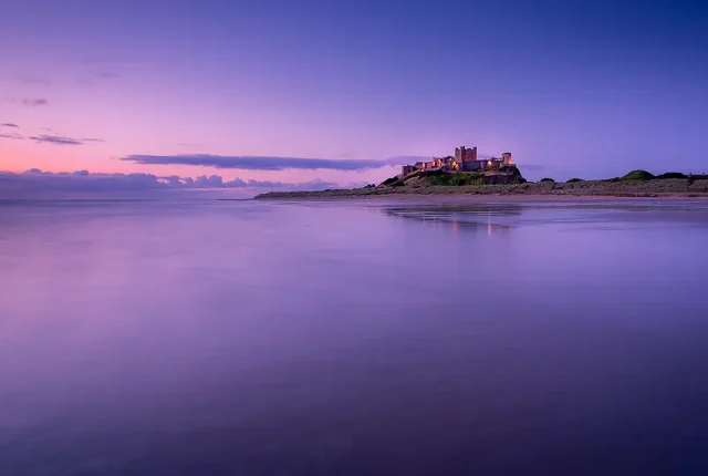 Bamburgh Castle First Light, Northumberland, England