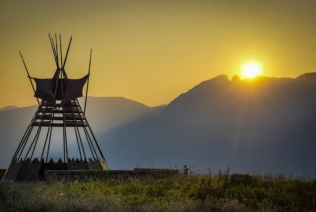 Blackfeet Indian Memorial Sunset, Babb, Montana, USA