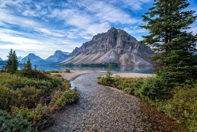 Bow lake mornings, banff national park, alberta, canada