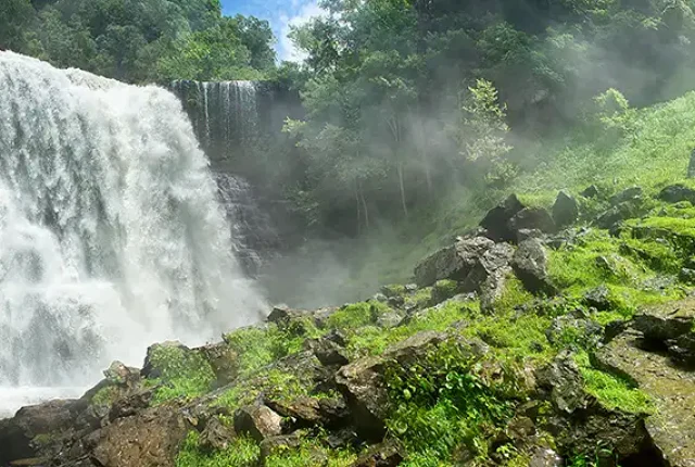Bright day at burgess falls, tn, usa
