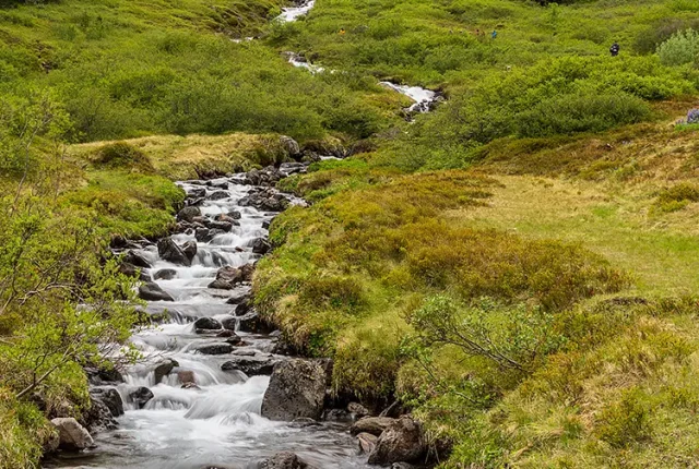 Cascading Stream Through Tungudalur Valley, Isafjordur, Iceland