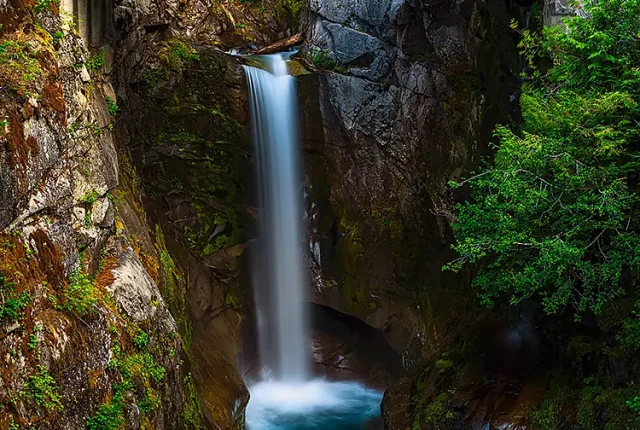 Christine falls, mount rainier national park, washington state, usa