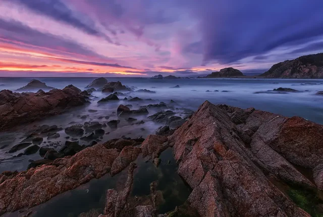 Colorful Sunset, El Canelo Beach, Algarrobo, Valparaiso Region, Chile