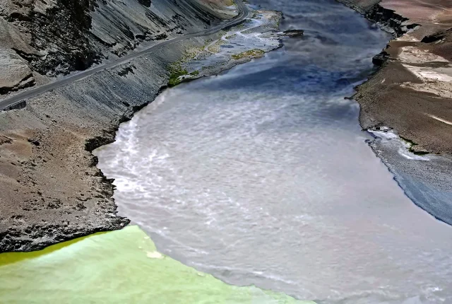 Confluence Of Two Mighty Rivers, Ladakh, India