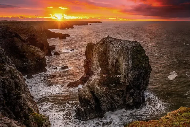 Elegug Stacks Sunrise, Pembroke, Wales