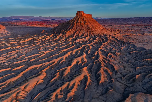 Factory On Fire, Factory Butte, Torrey, Utah, USA