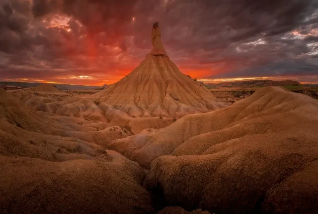 Fiery Sunset, Bardenas Reales, Navarre, Spain