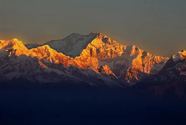 First Light Over Mt Kanchenjunga, Tiger Hill Lookout Point, Darjeeling, West Bengal, India
